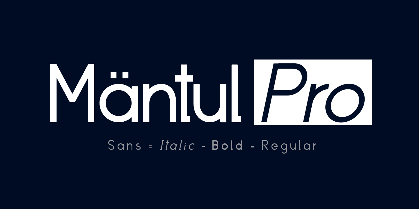 Mantul Pro Regular Font preview